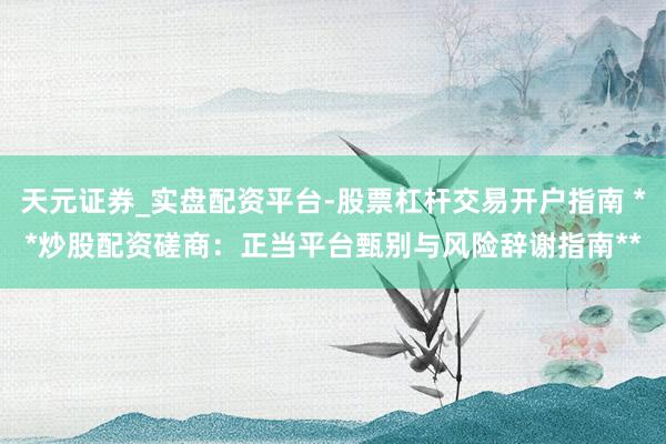 天元证券_实盘配资平台-股票杠杆交易开户指南 **炒股配资磋商：正当平台甄别与风险辞谢指南**